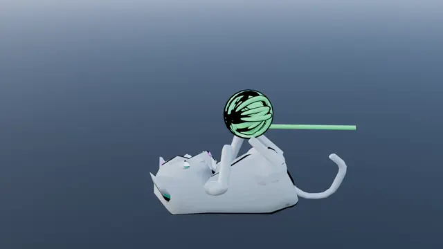 the cat playing with his ball of yarn