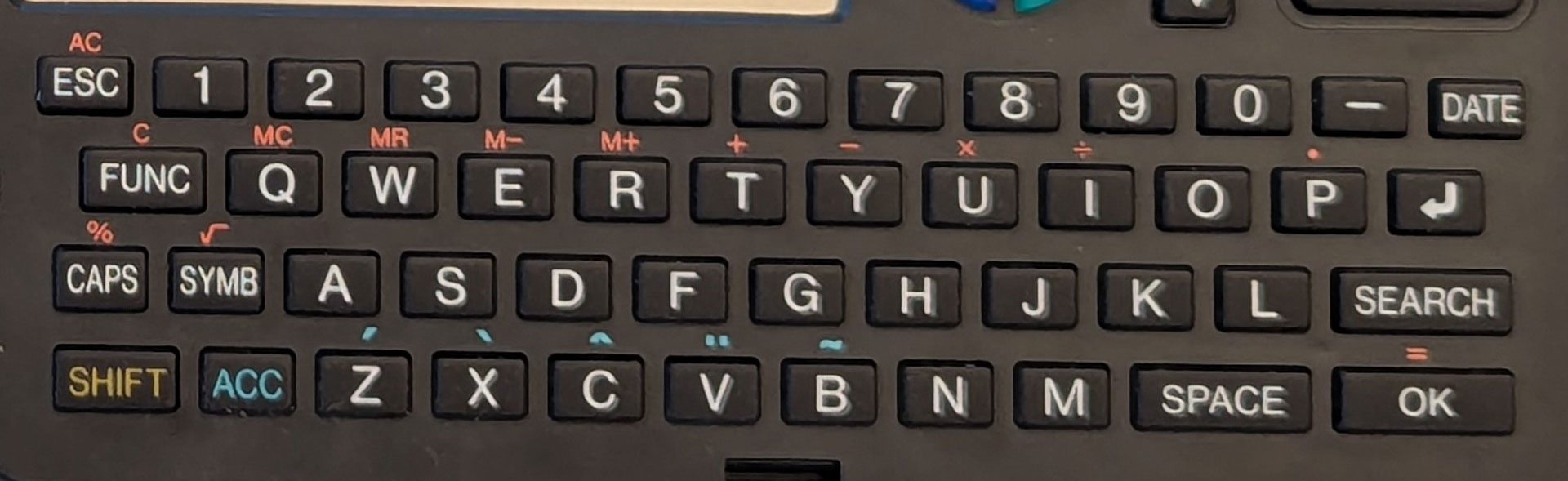 CSF-4950W's keyboard, which include the calculator keys