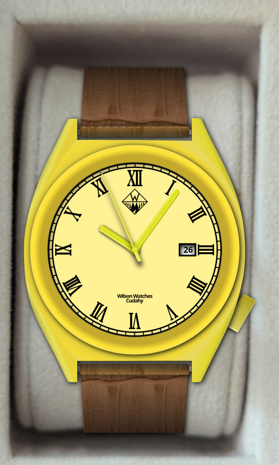 the watch simulator in solid dial mode with a date
